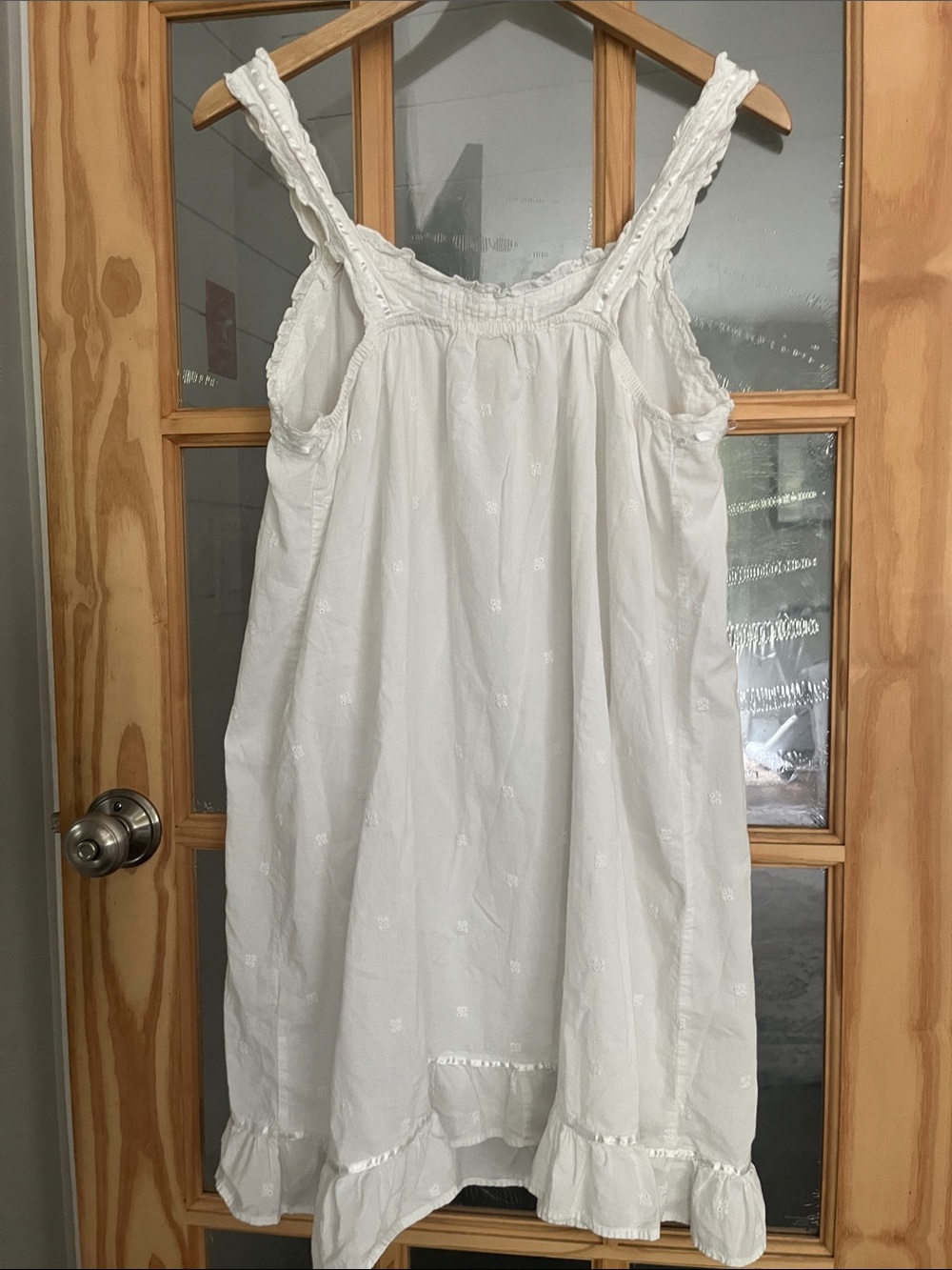 Saint Tropez west 100% cotton eyelet chemise nightgown, Sz large, cottagecore - Picture 5 of 6